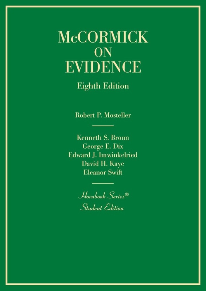 McCormick's Evidence 8th Edition